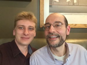 Vadim (on the left) and our NY-based representative Mike finally catching up offline
