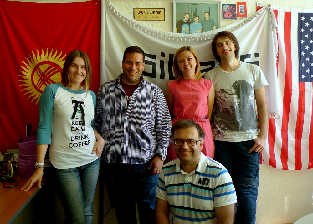 Murat (second from the left) with his team