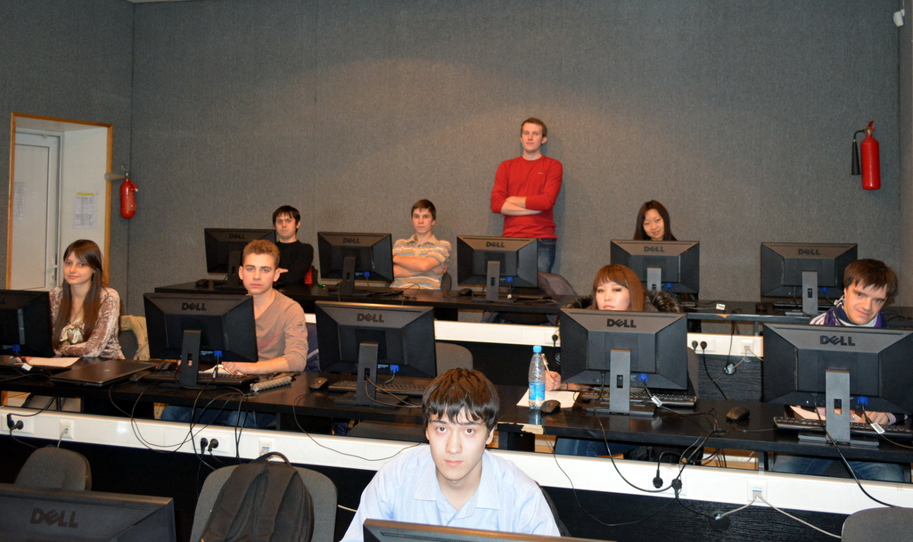 Our iOS Developer Dmitry and his students during the lecture